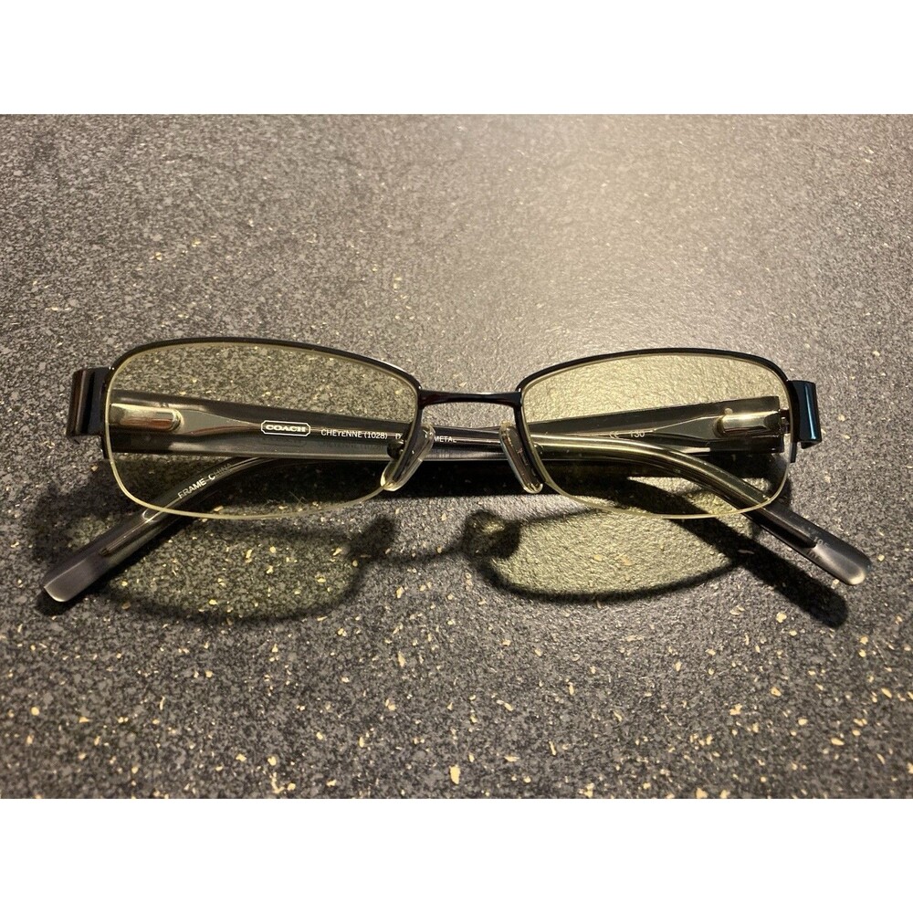COACH CHEYENNE 1028 DARK GUNMETAL 47□16 130 HALF RIM EYEGLASSES FRAMES ONLY!